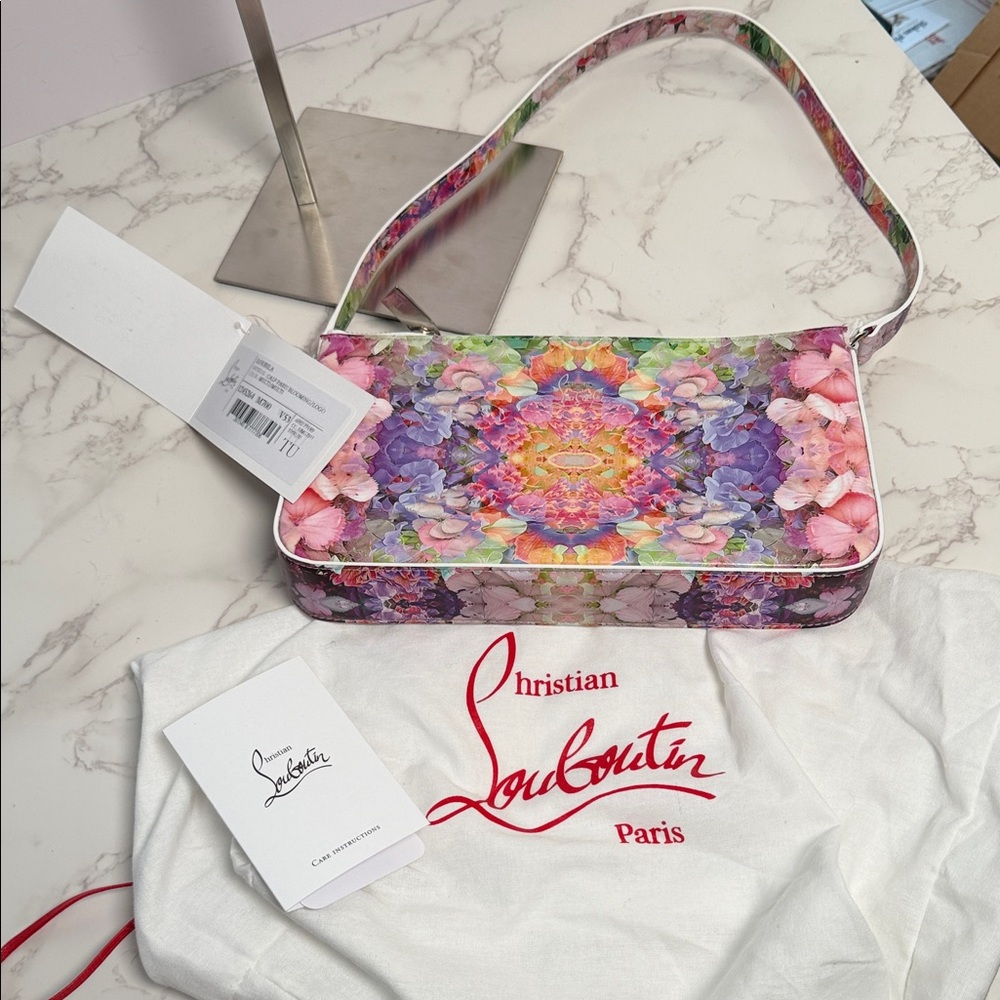 Christian Louboutin Loubila Blooming Leather Shoulder Bag